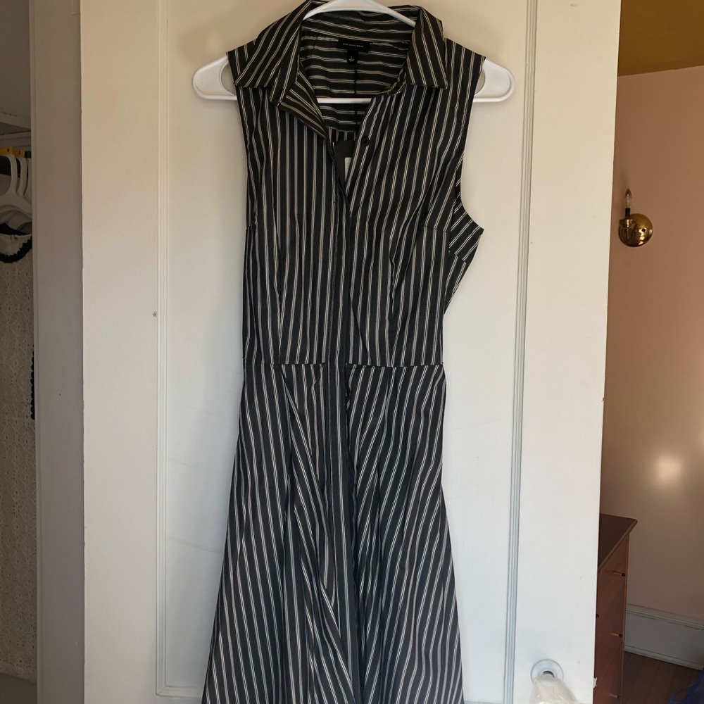 who what wear striped sleeveless dress